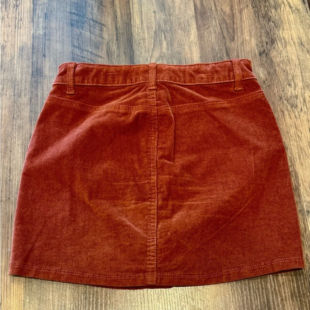 So Girls Corduroy Skirt Sz 10 Rust Brown Button Front Pockets School